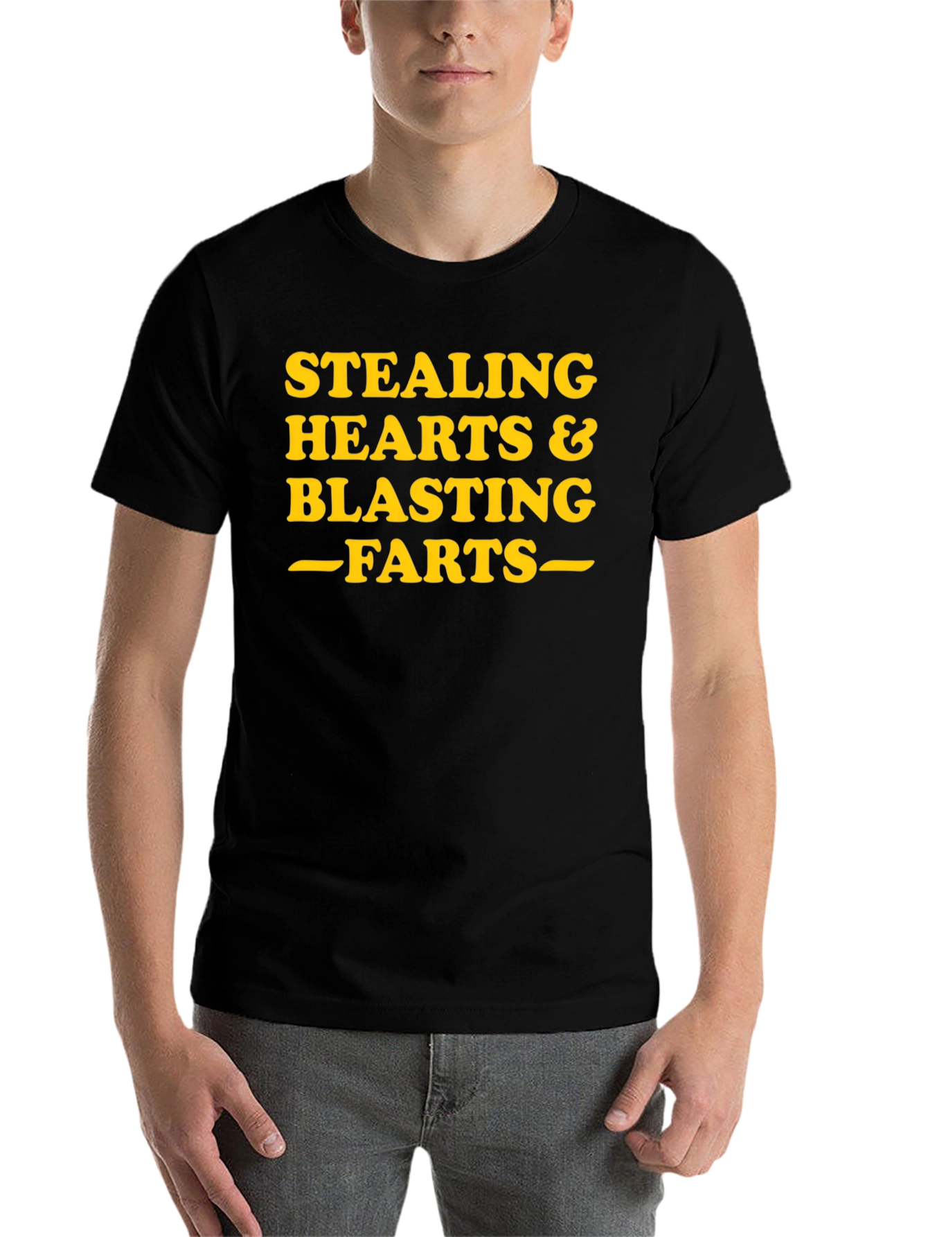 Black Stealing Hearts Blasting Farts Graphic T-Shirt view 7