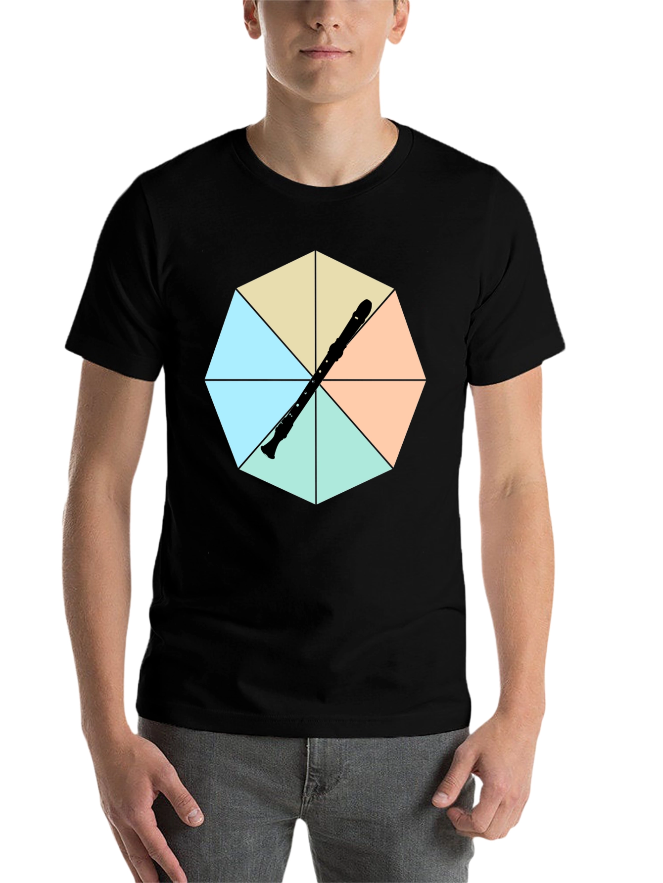 Black Recorders Hexagon T-Shirt view 7