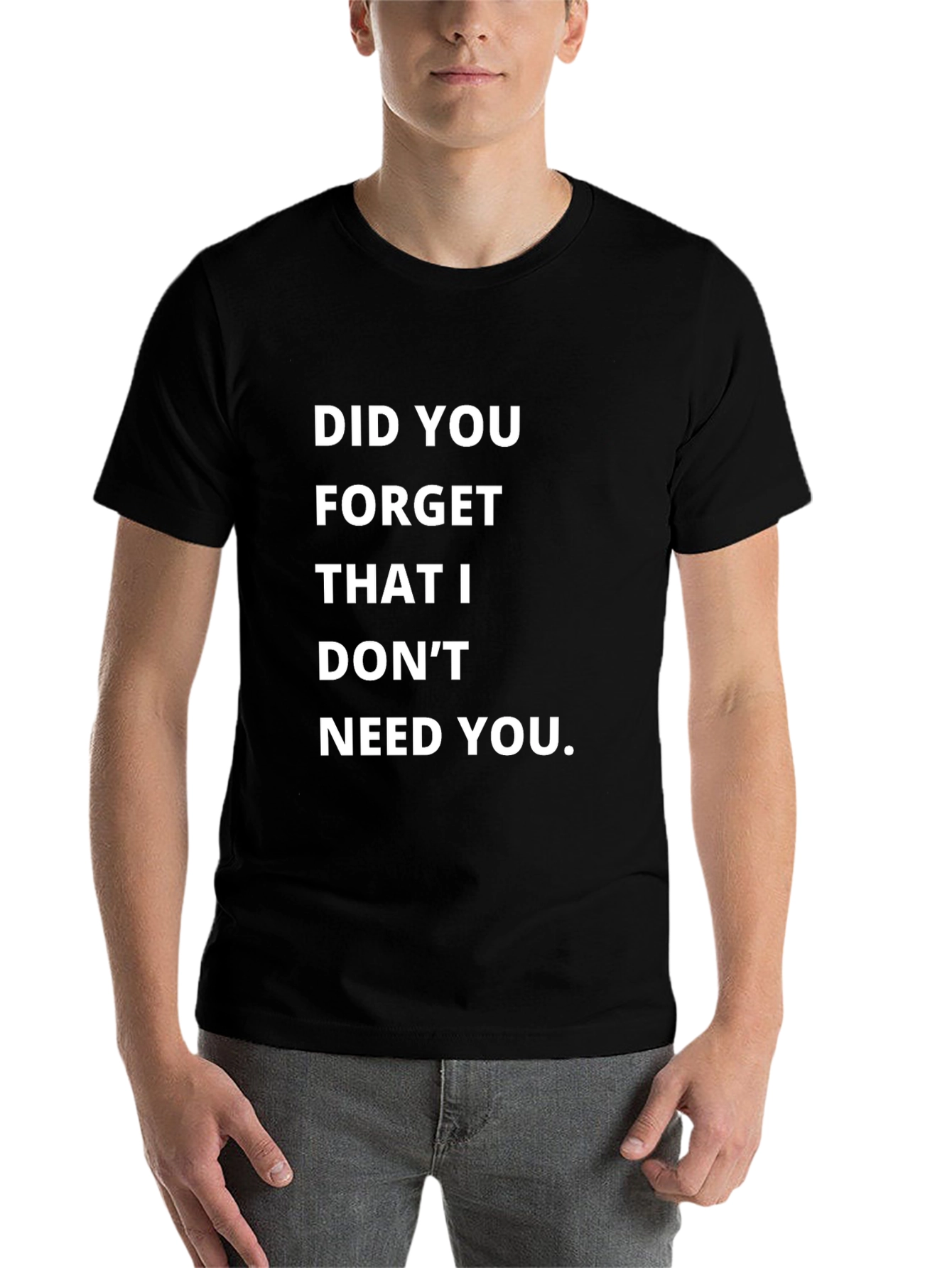Black Sarcastic Slogan Tee - Did You Forget? view 7