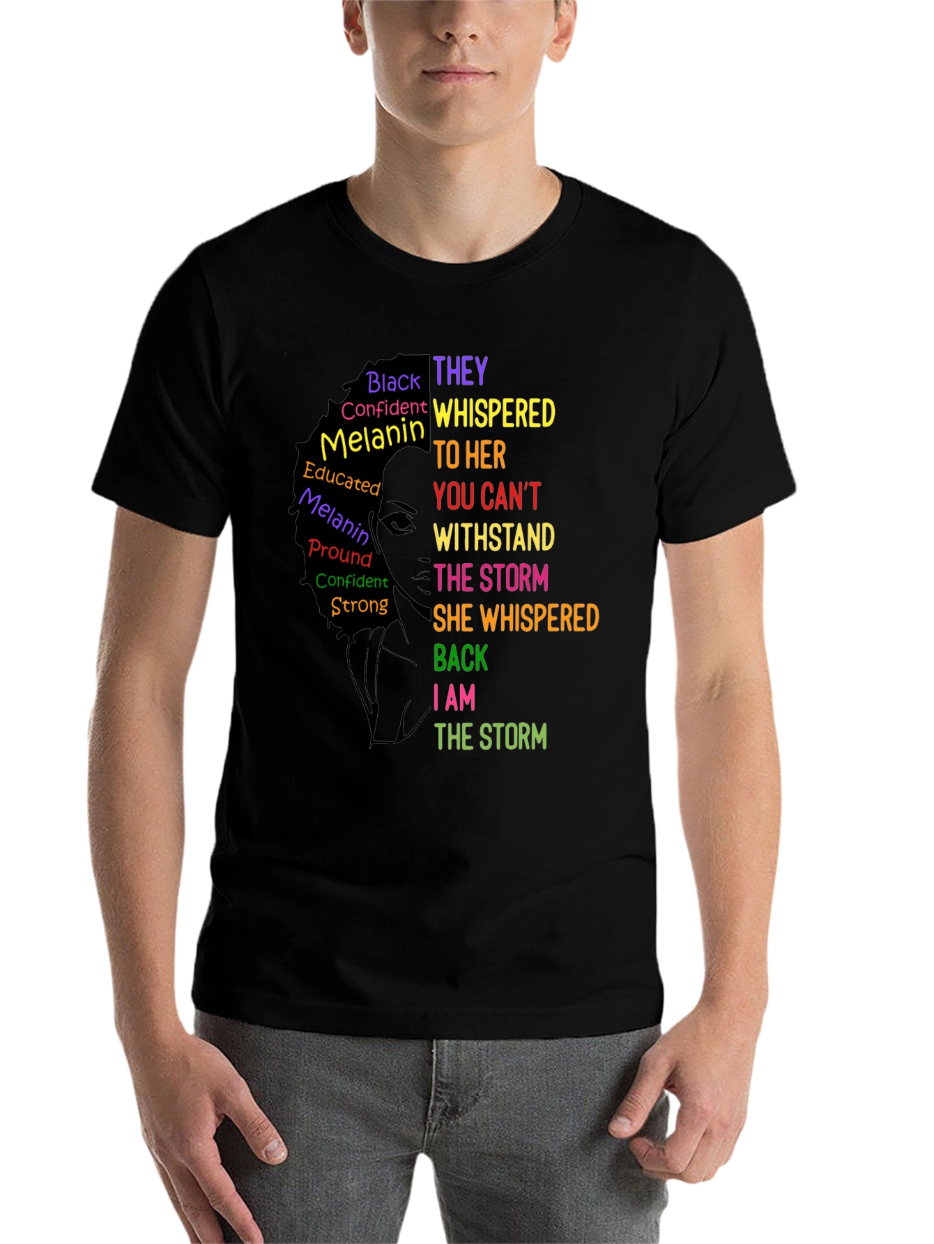 Black Empowered Woman T-Shirt: I Am The Storm Tee view 7