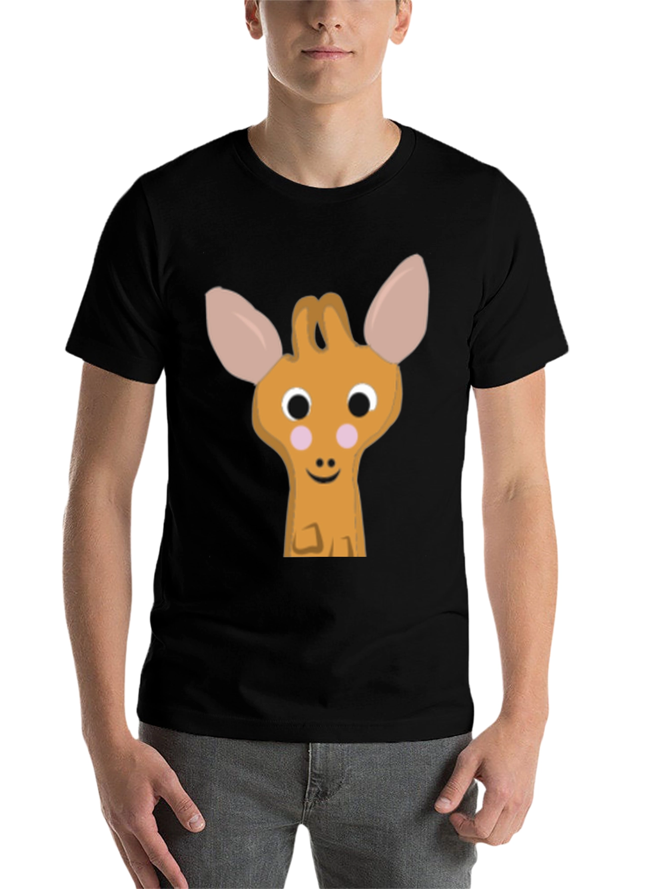 Black Cute Giraffe Graphic Tee - Soft Cotton Comfort view 7