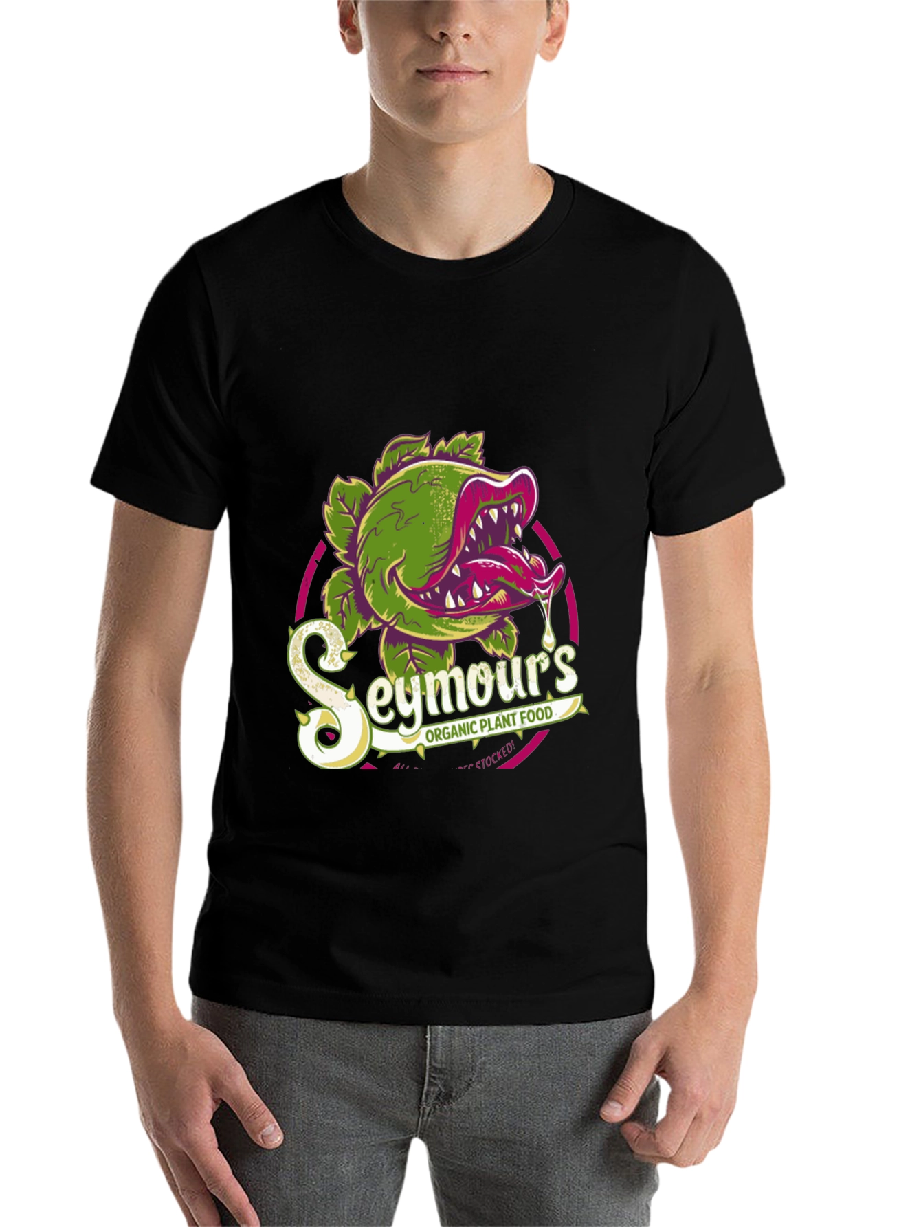 Black Seymour's Organic Plant Food T-Shirt view 7