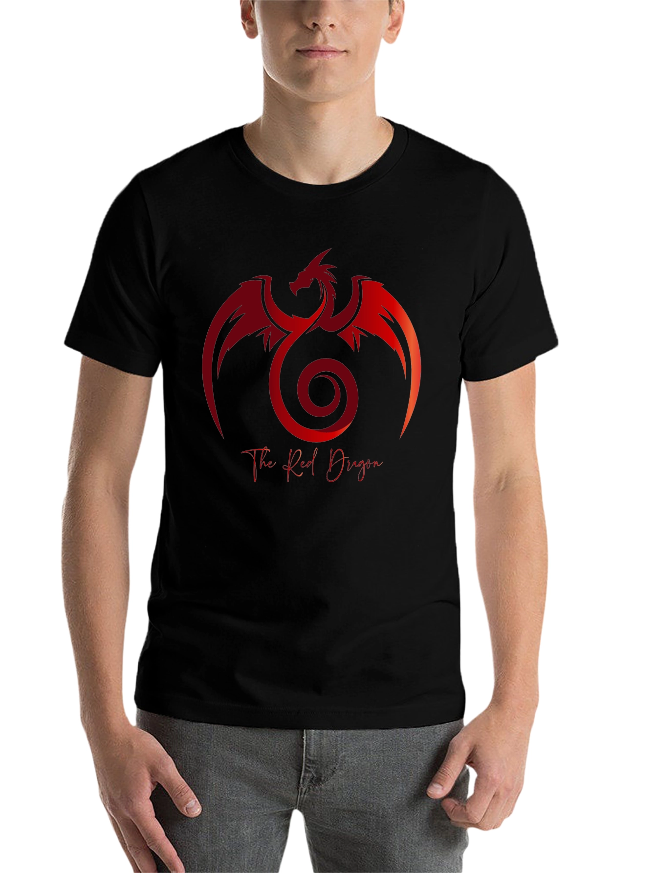 Black The Red Dragon Graphic Tee - Black Cotton Shirt view 7