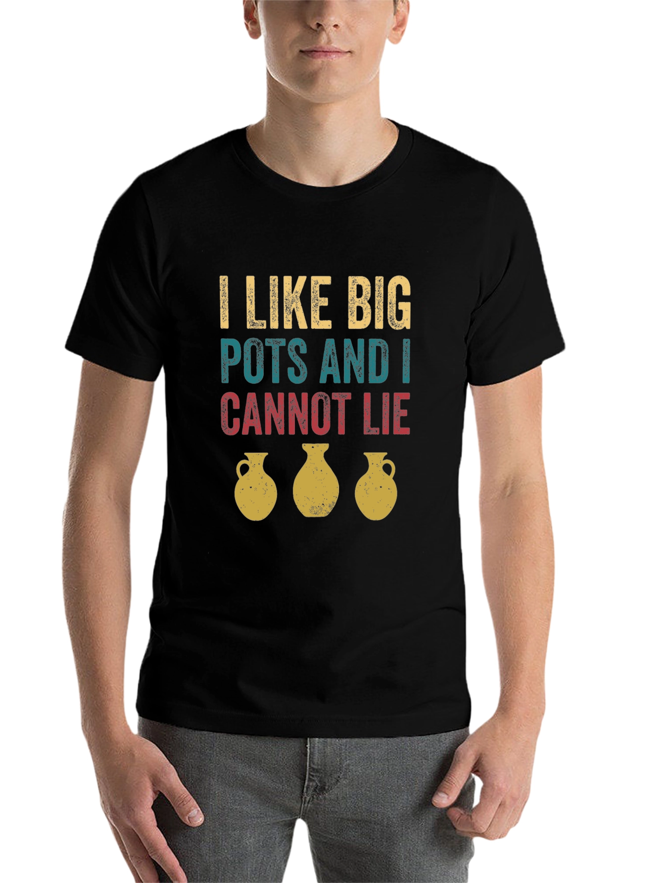 Black I Like Big Pots T-Shirt - Funny Pottery Tee view 7
