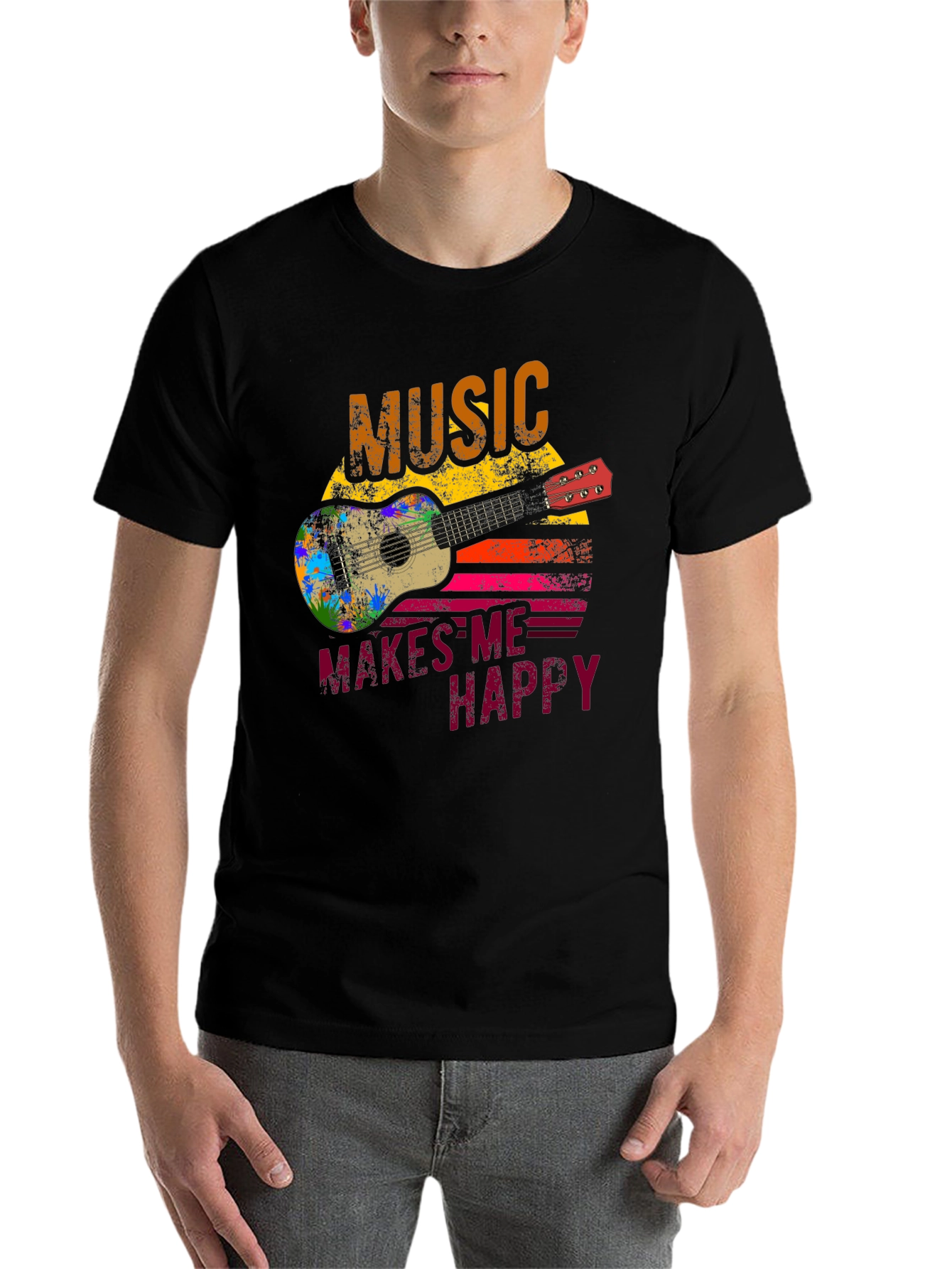 Black Music Makes Me Happy Graphic Tee view 7