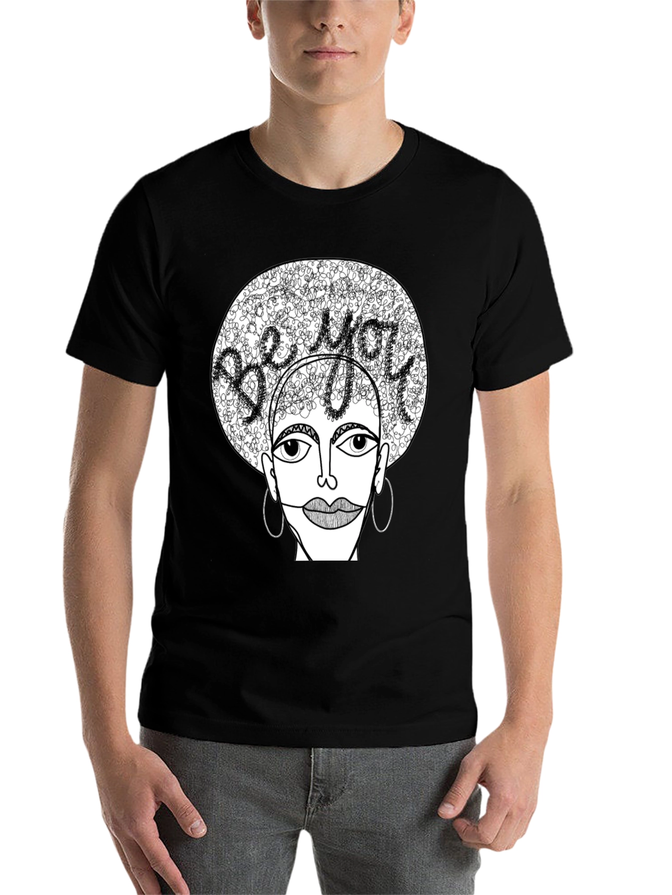 Black Be You Graphic Tee - Unique Artistic Design view 7