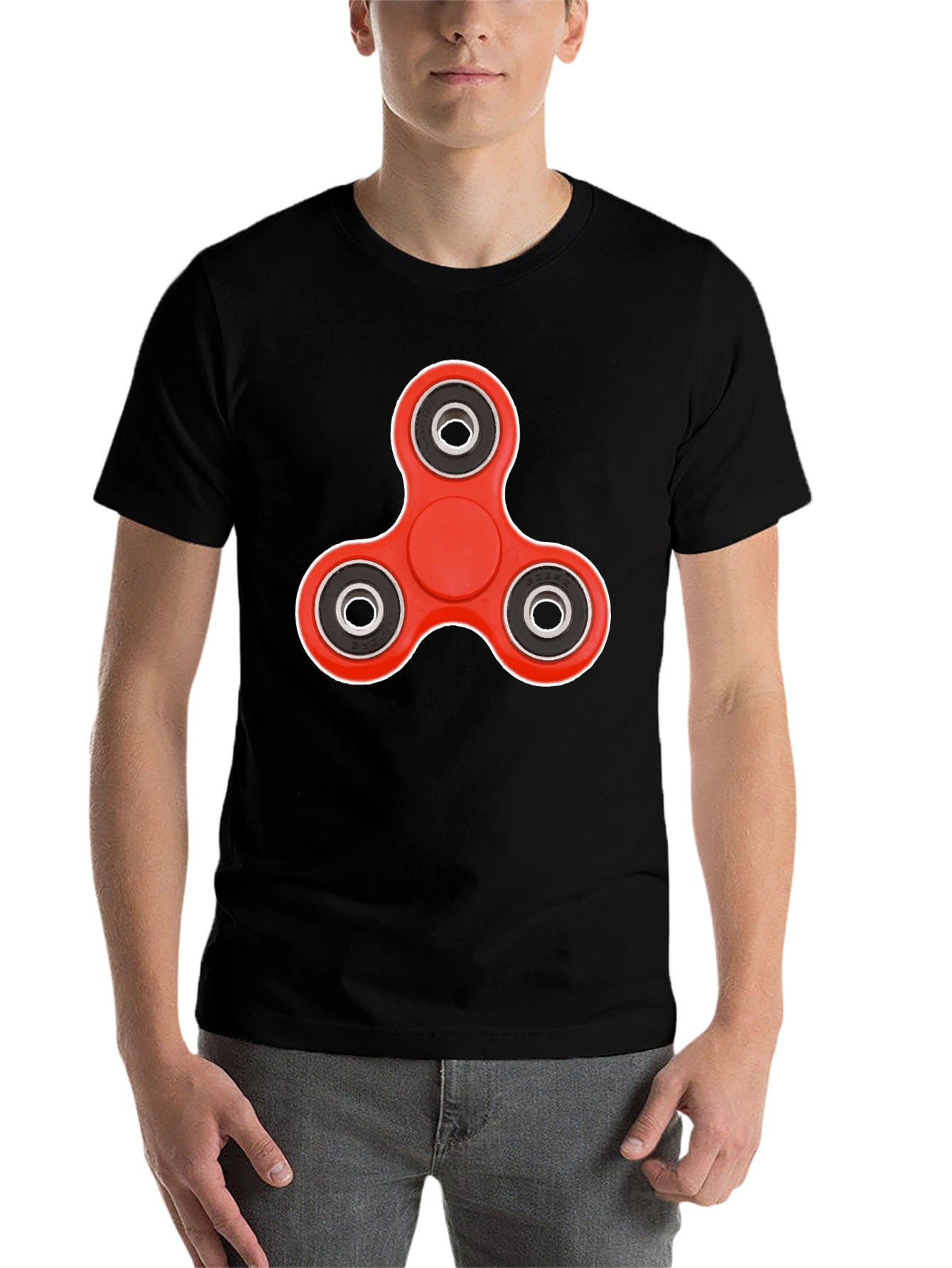 Black Fidget Spinner Graphic Tee - Trendy Casual Wear view 7