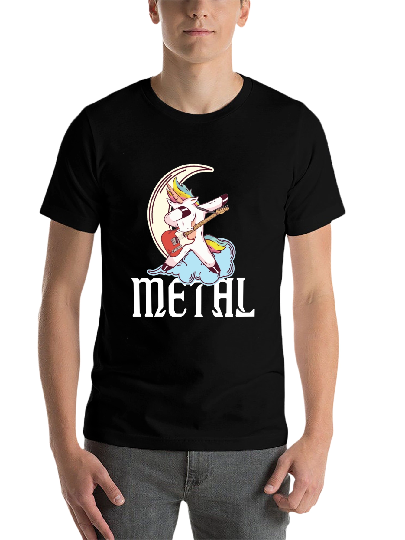 Black Unicorn Metal Dab T-Shirt - Rock On! view 7
