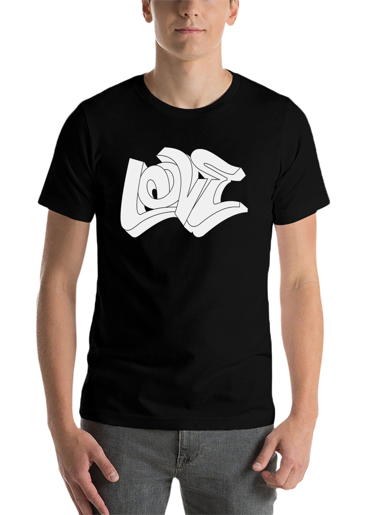 Black Love Graffiti Style T-Shirt - Bold Streetwear view 7
