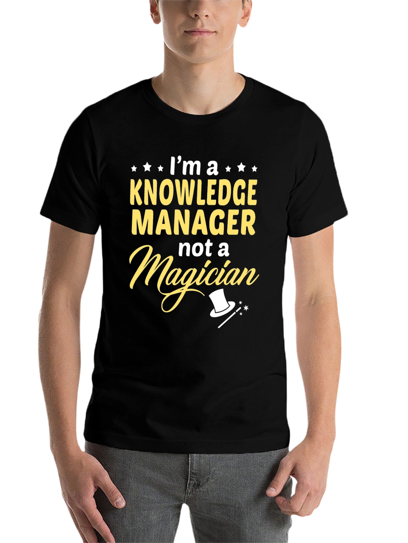 Black Knowledge Manager T-Shirt - Not a Magician view 7