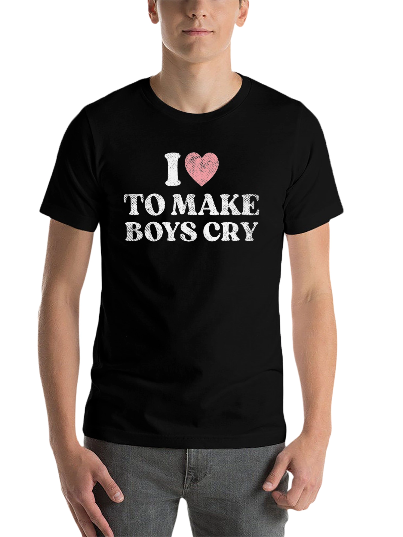 Black I Heart to Make Boys Cry Graphic T-Shirt view 7