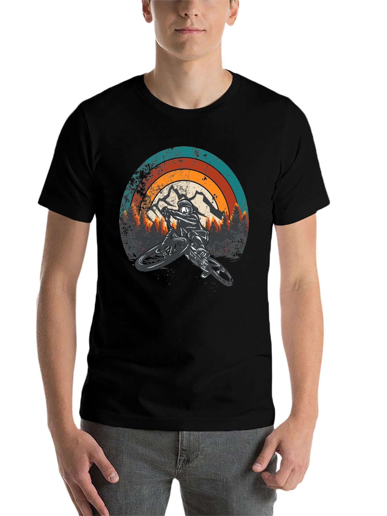 Black Mountain Biker Retro Graphic Tee view 7