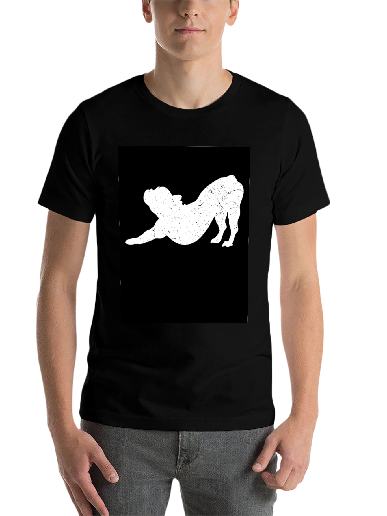 Black Bulldog Stretch Black T-Shirt - Comfort Fit view 7