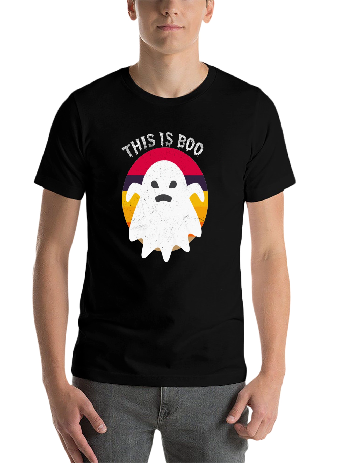 Black This is Boo Ghost T-Shirt - Halloween Apparel view 7
