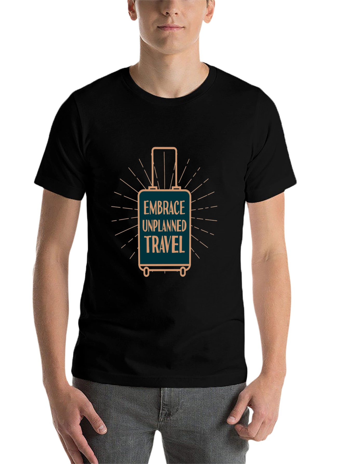 Black Embrace Unplanned Travel Graphic T-Shirt view 7