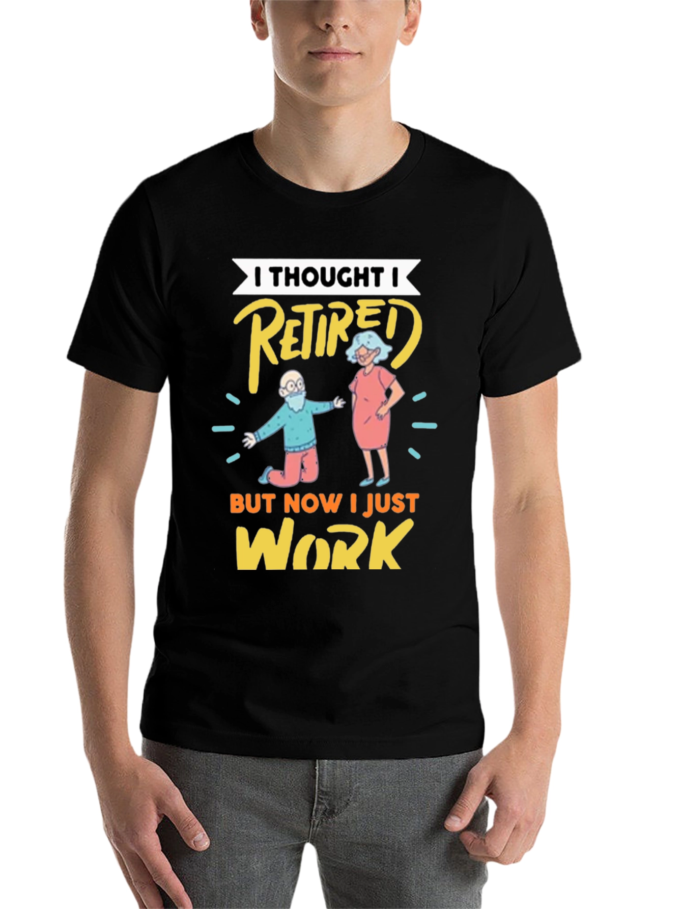 Black Funny Retirement T-Shirt - I Thought I Retired view 7