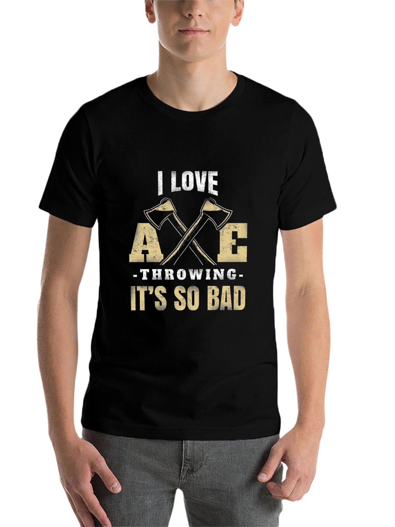 Black Axe Throwing T-Shirt - I Love Axe Throwing - Funny Gift view 7