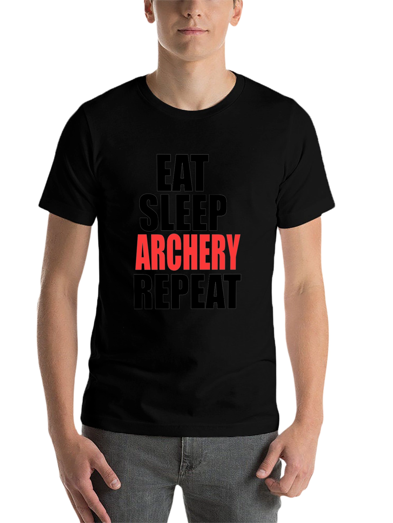 Eat Sleep Archery Repeat Black T-Shirt - 7
