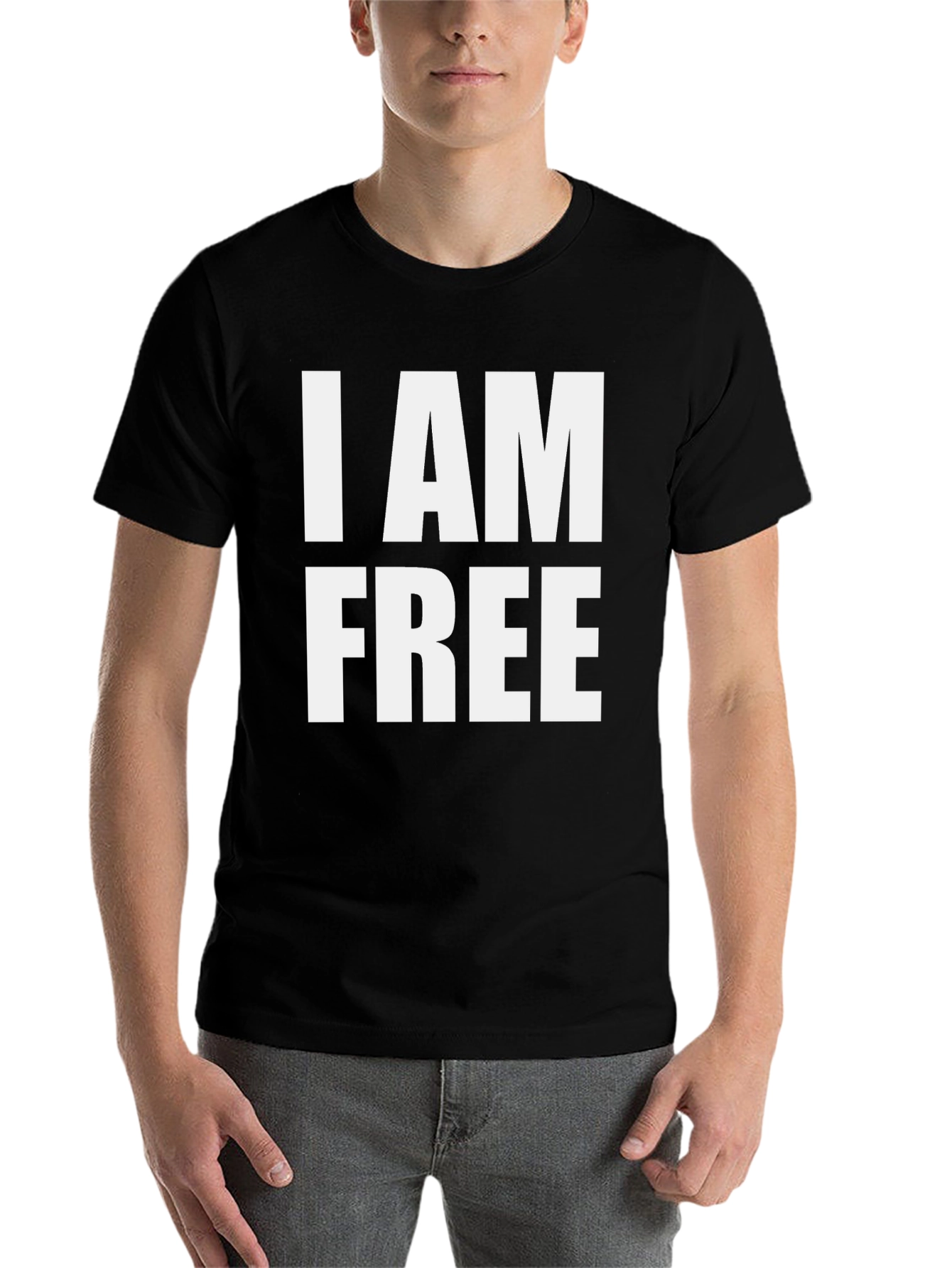 Black I AM FREE Graphic T-Shirt - Statement Tee view 7