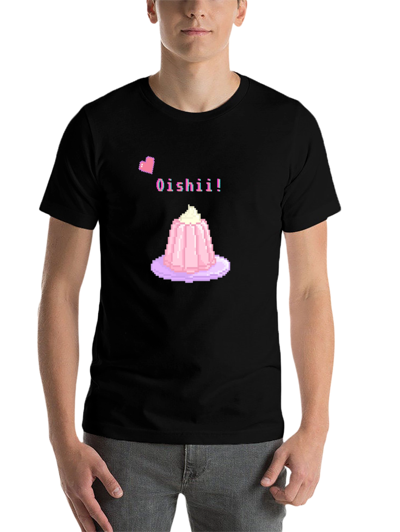 Black Oishii! Pixel Dessert T-Shirt view 7