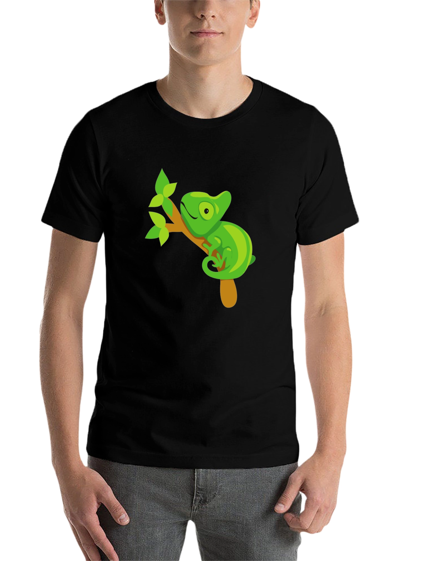 Black Chameleon Graphic T-Shirt - Black view 7
