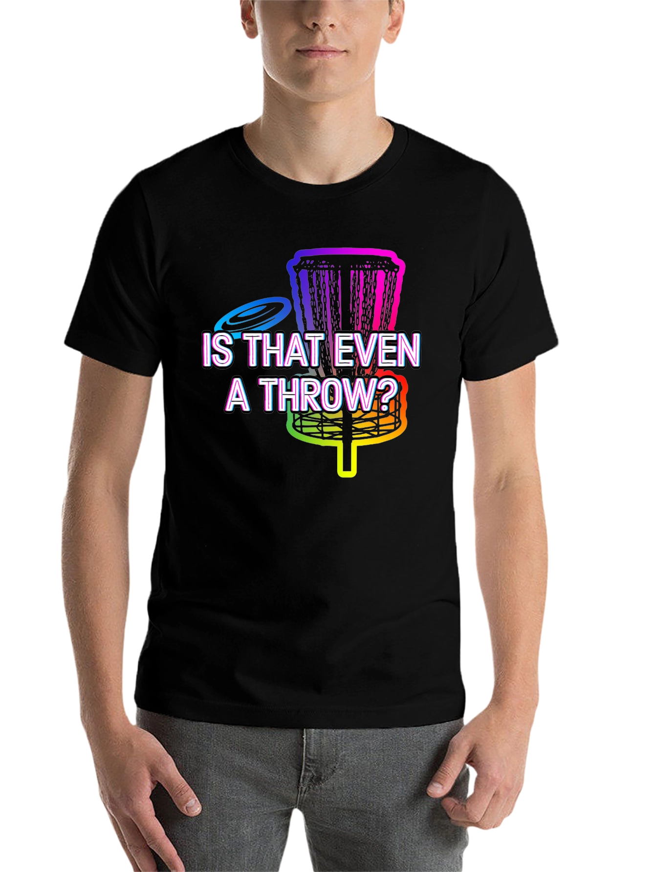 Black Is That Even A Throw? Disc Golf T-Shirt view 7