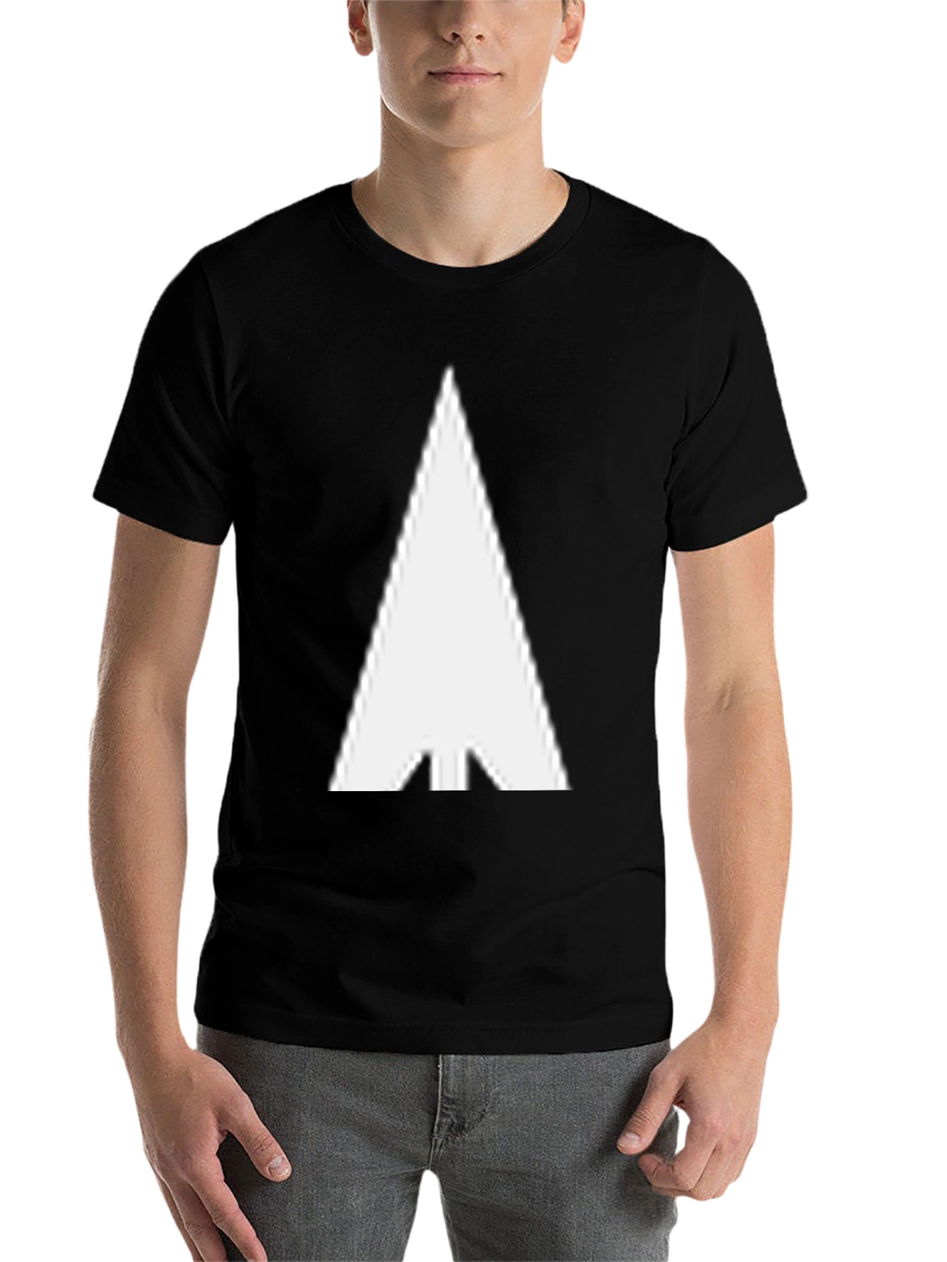 Black Modern White Arrow Graphic Tee view 7