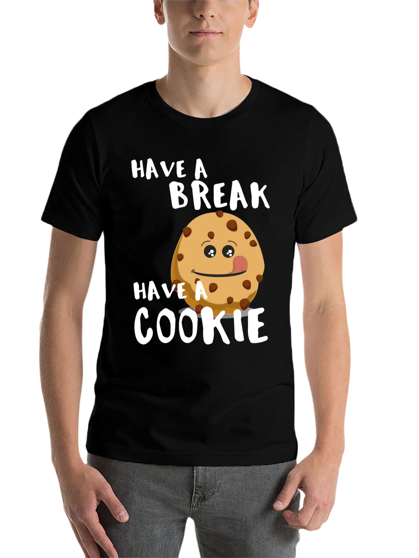 Black Have a Break, Have a Cookie T-Shirt view 7