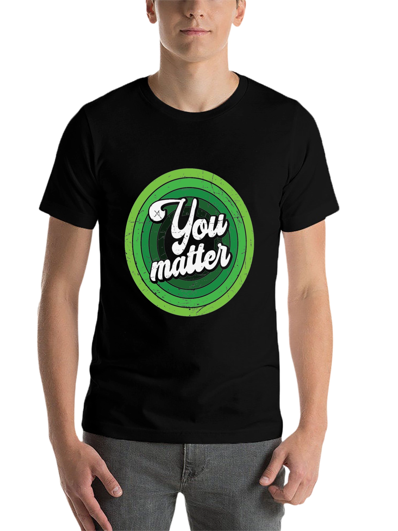 Black You Matter Graphic Tee - Men's Black T-Shirt view 7