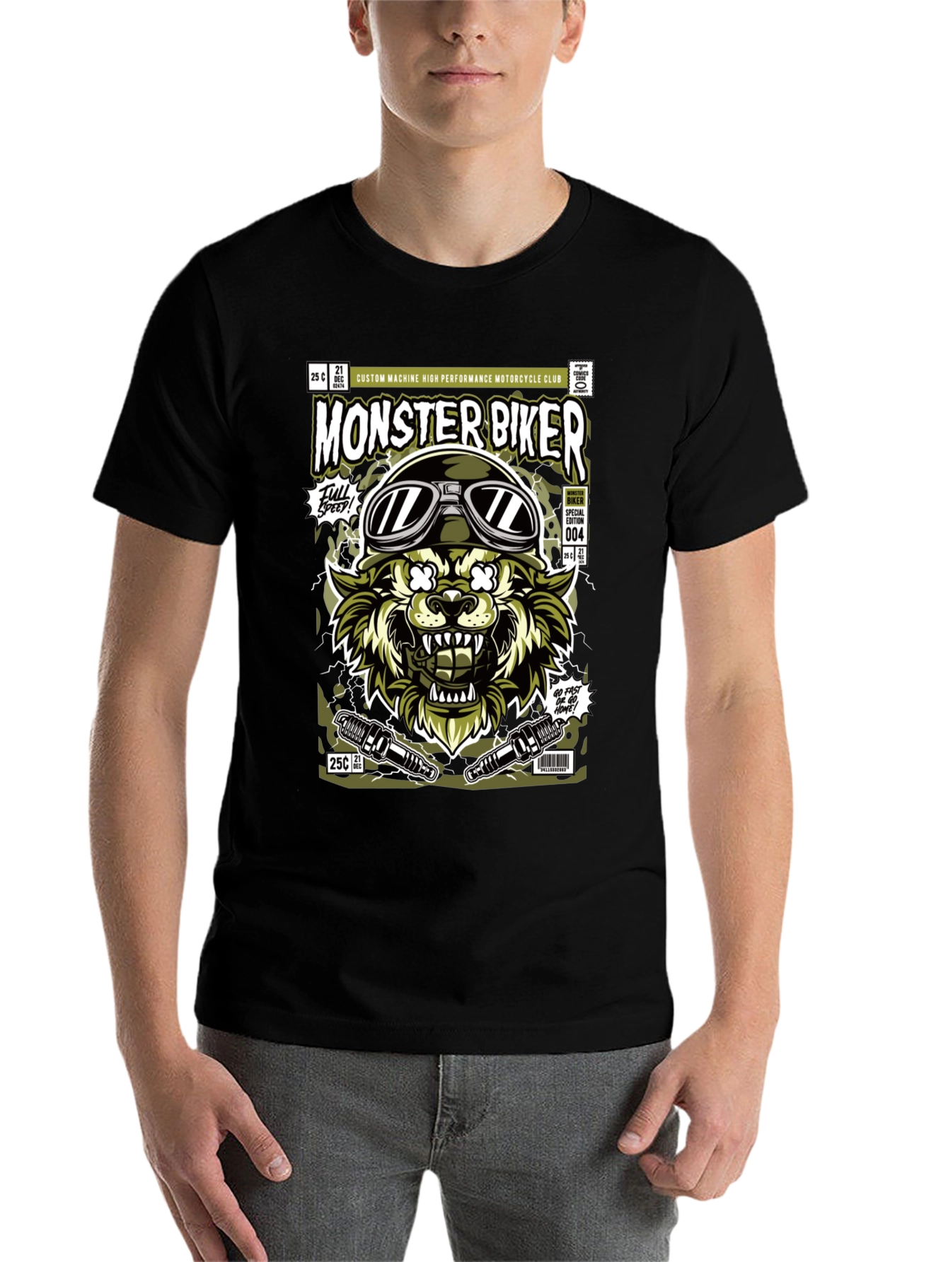 Monster Biker Graphic Tee - 7