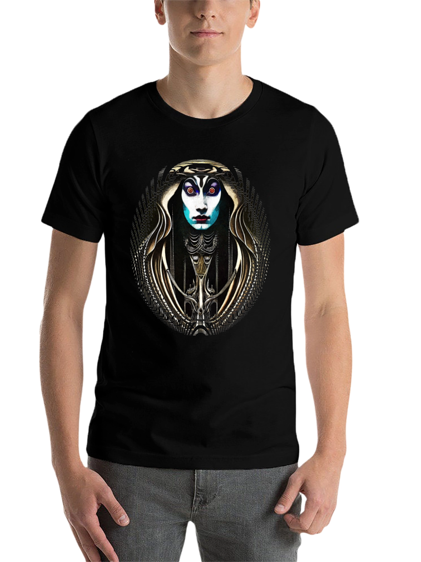 Black Surreal Art T-Shirt: Unique Graphic Tee view 7