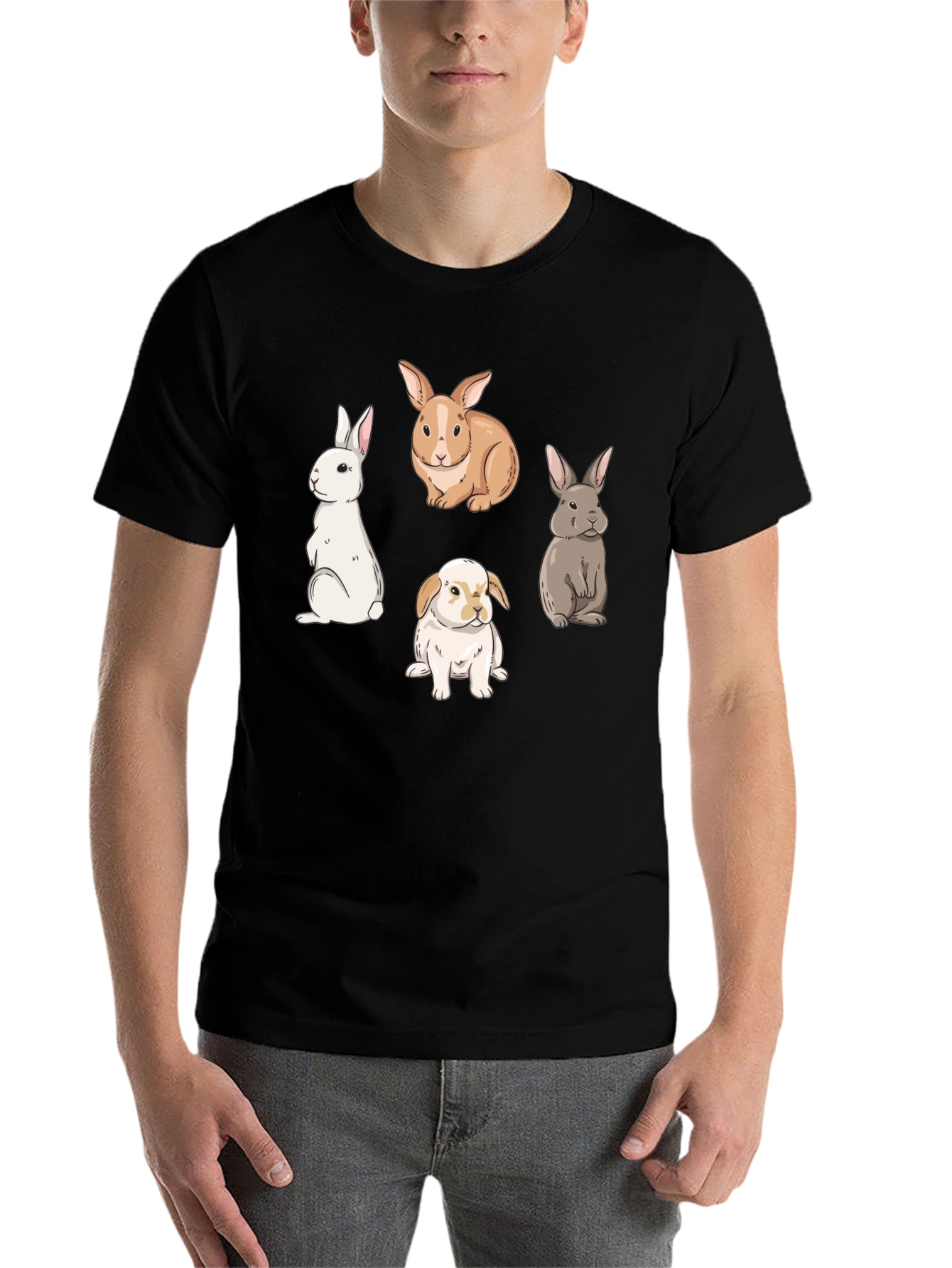 Black Rabbit Graphic T-Shirt - Easter Gift view 7