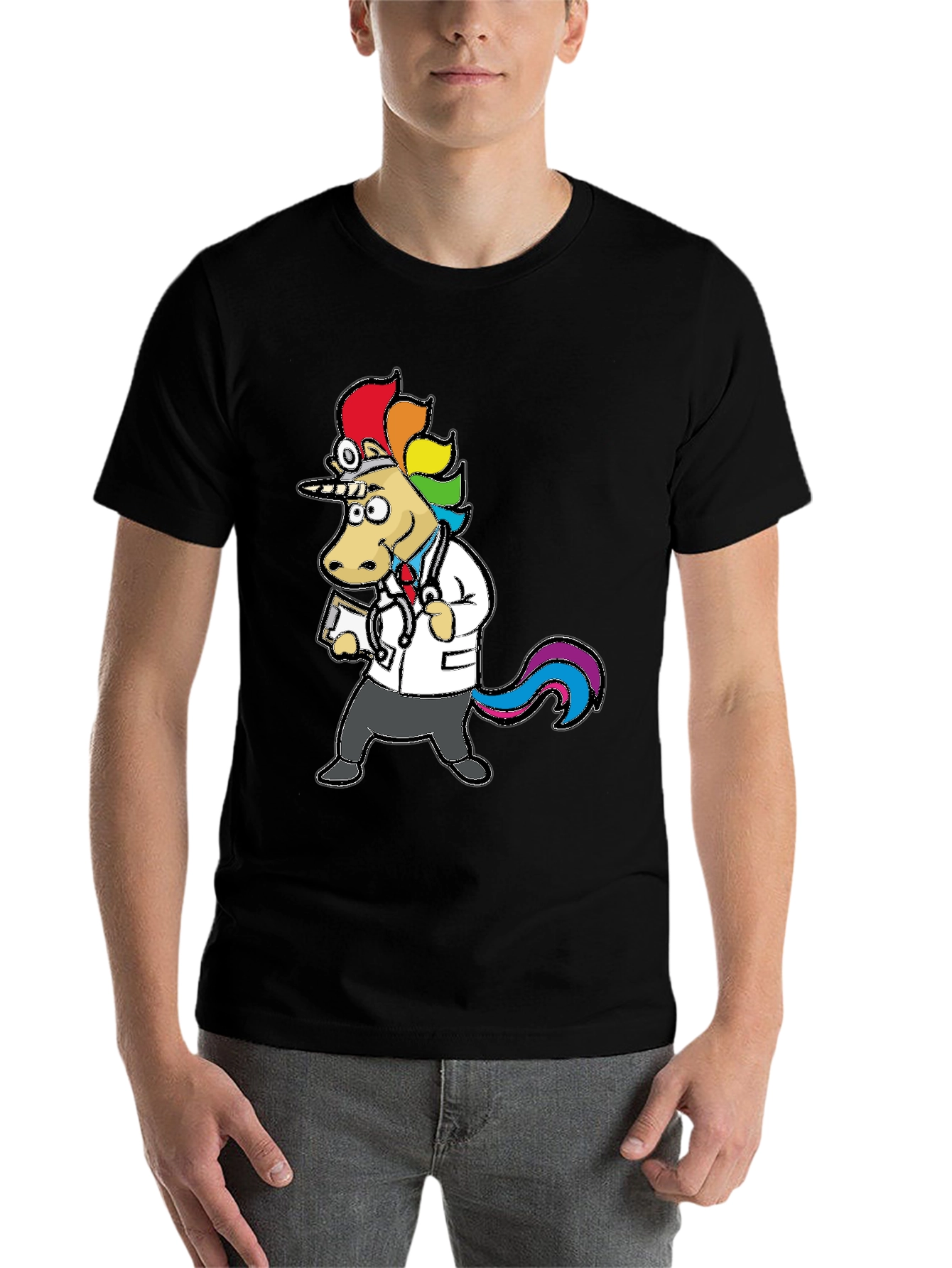 Black Doctor Unicorn T-Shirt - Fun & Unique Design view 7