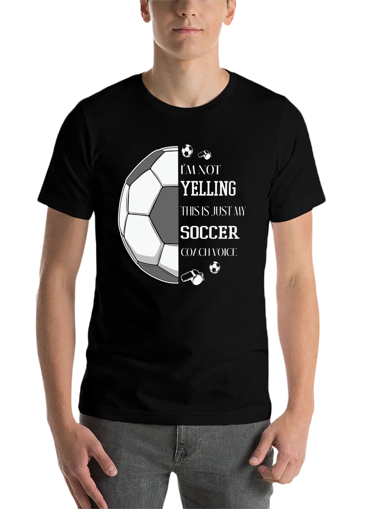 Black Soccer Coach Voice Graphic Tee view 7