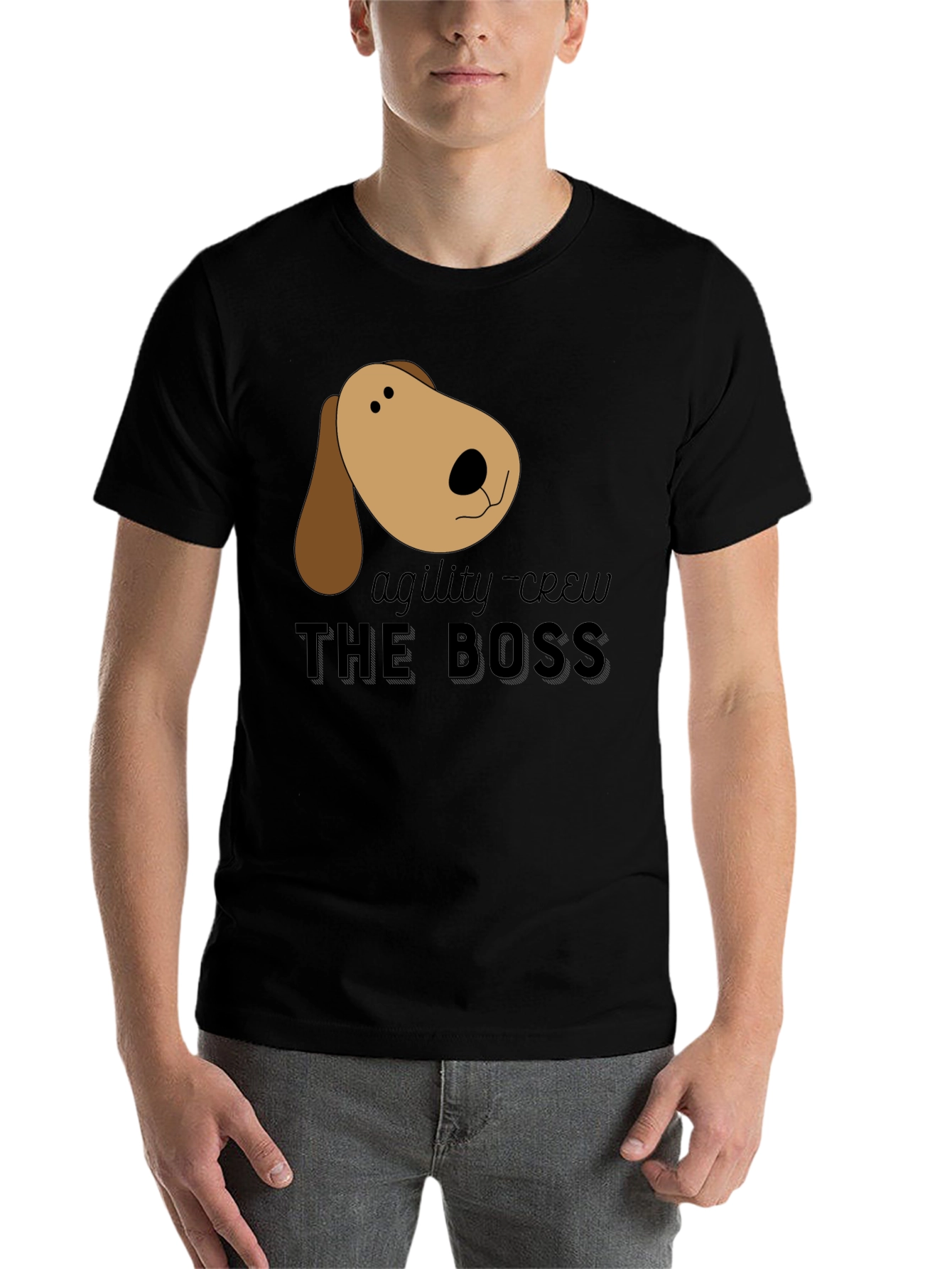 Black Agility Crew Dog Boss Black T-Shirt view 7