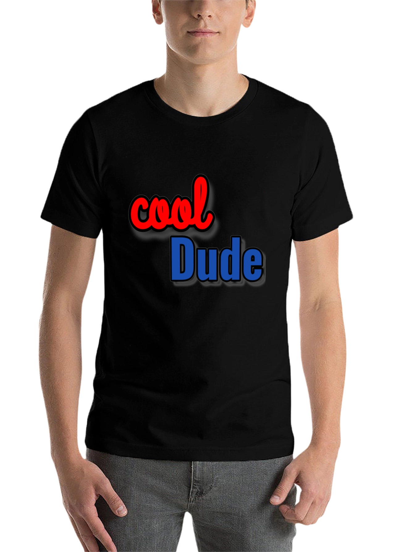 Black Cool Dude Black T-Shirt Casual Wear view 7