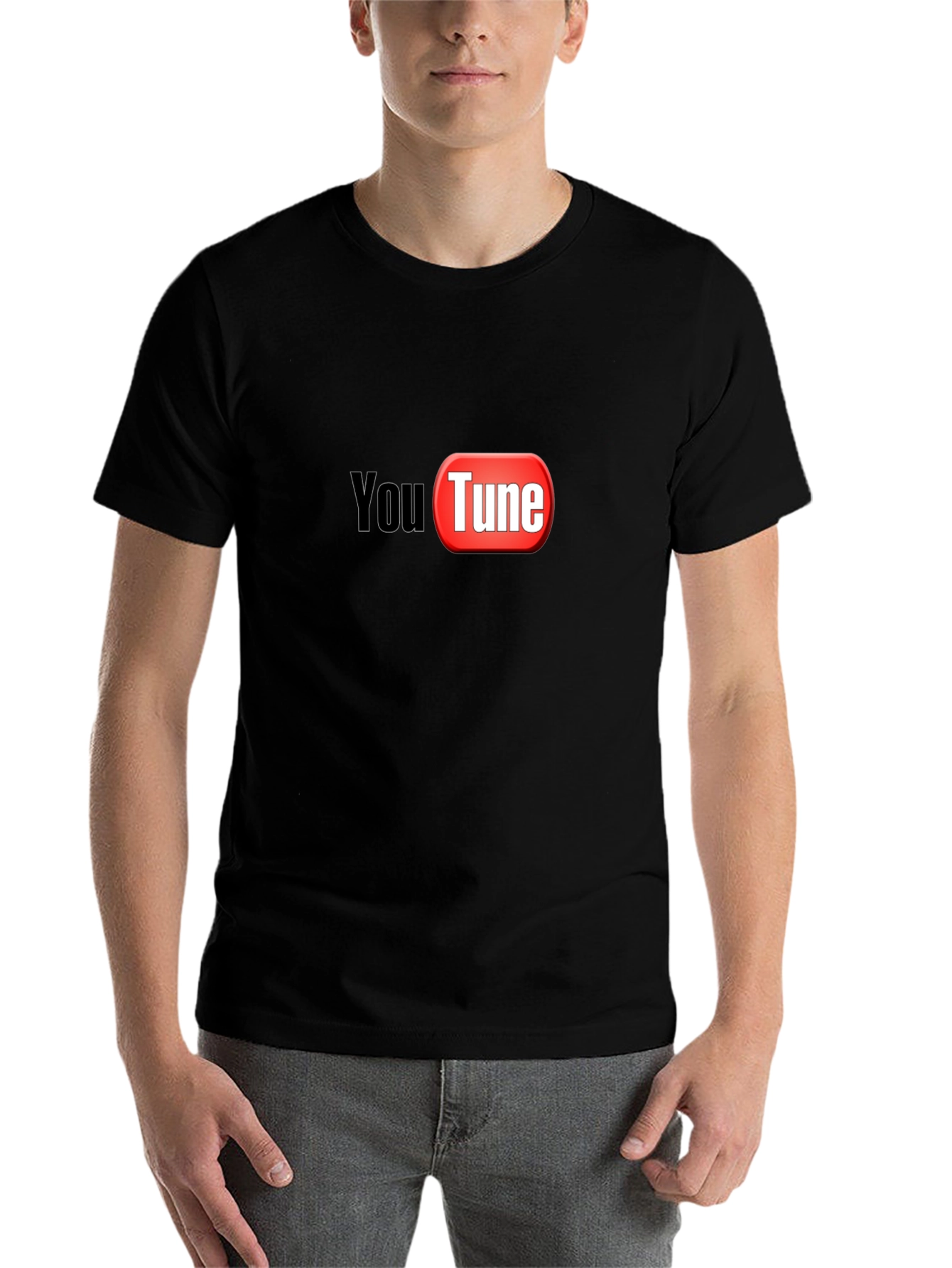 Black YouTune Graphic Tee - Music Lover's T-Shirt view 7