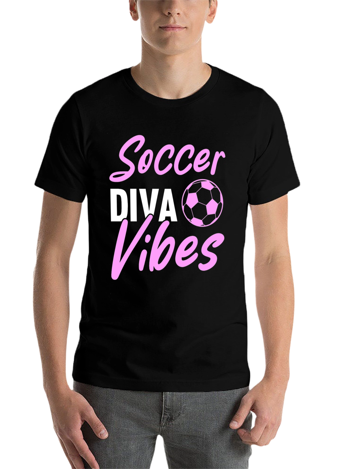 Black Soccer Diva Vibes T-Shirt view 7