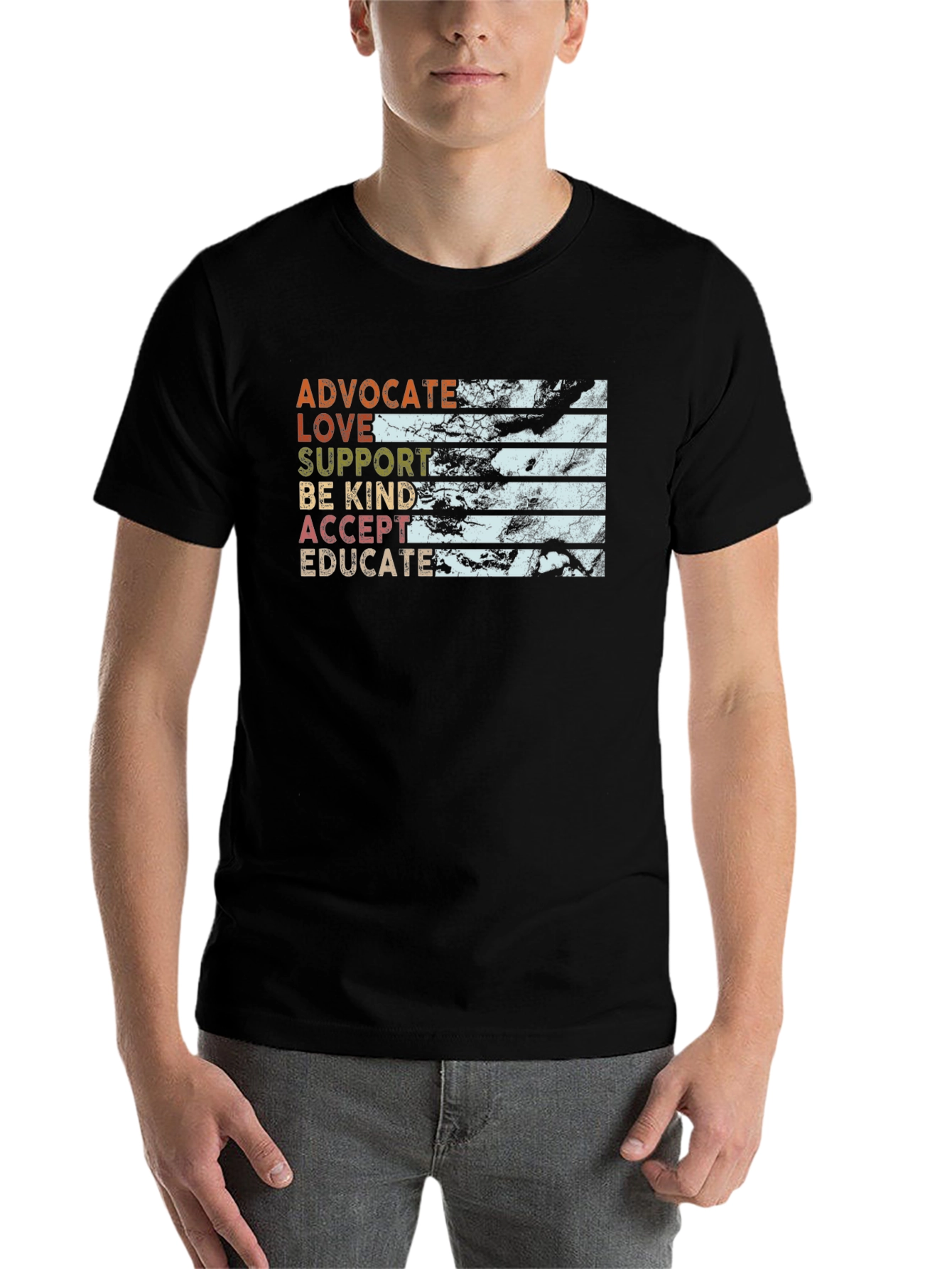 Black Advocate Love Support Kindness T-Shirt view 7