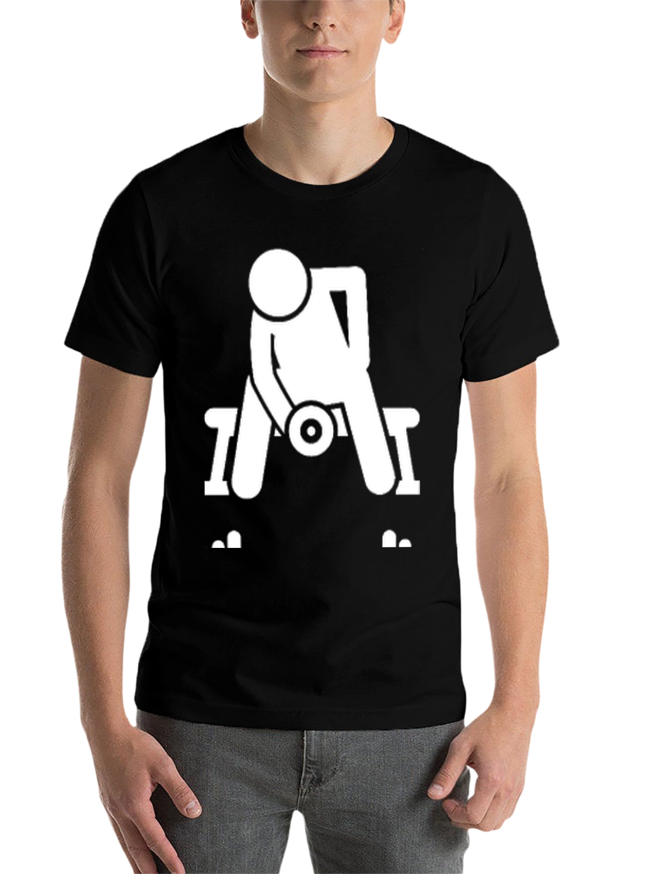 Black Workout Graphic Tee - Dumbbell Bench Press view 7