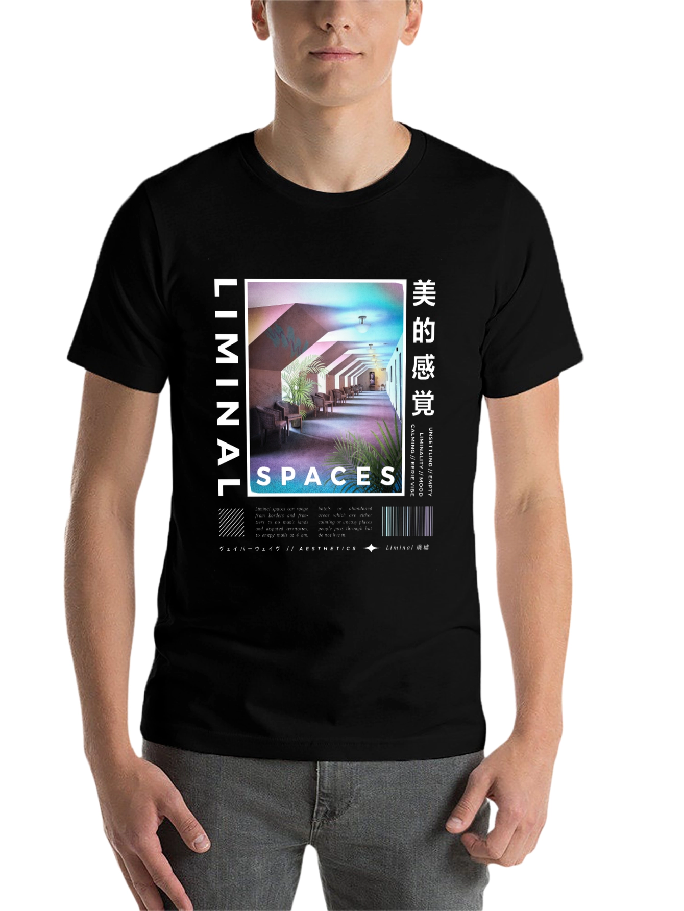 Black Liminal Spaces Graphic T-Shirt view 7