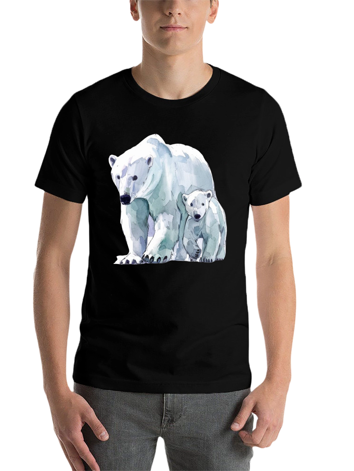 Black Polar Bear Graphic Tee view 7