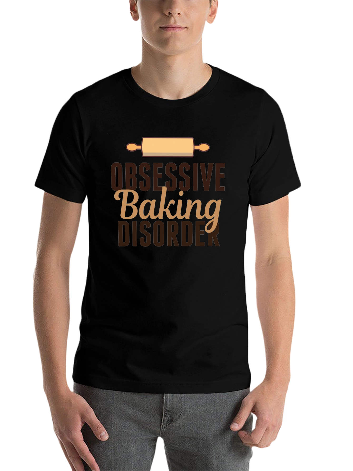 Black Obsessive Baking Disorder T-Shirt view 7