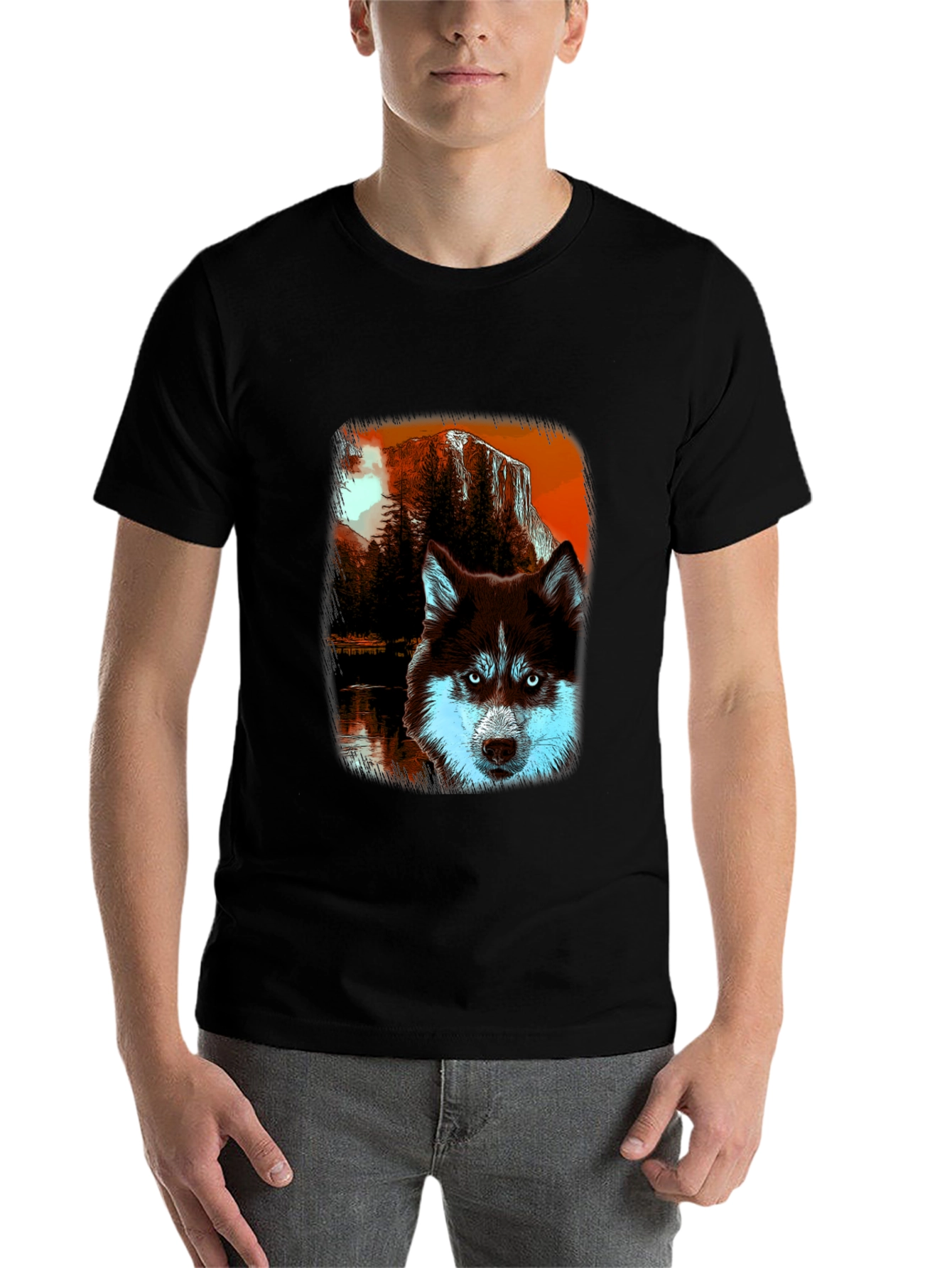 Black Husky Wilderness Graphic Tee - Black Cotton Blend view 7