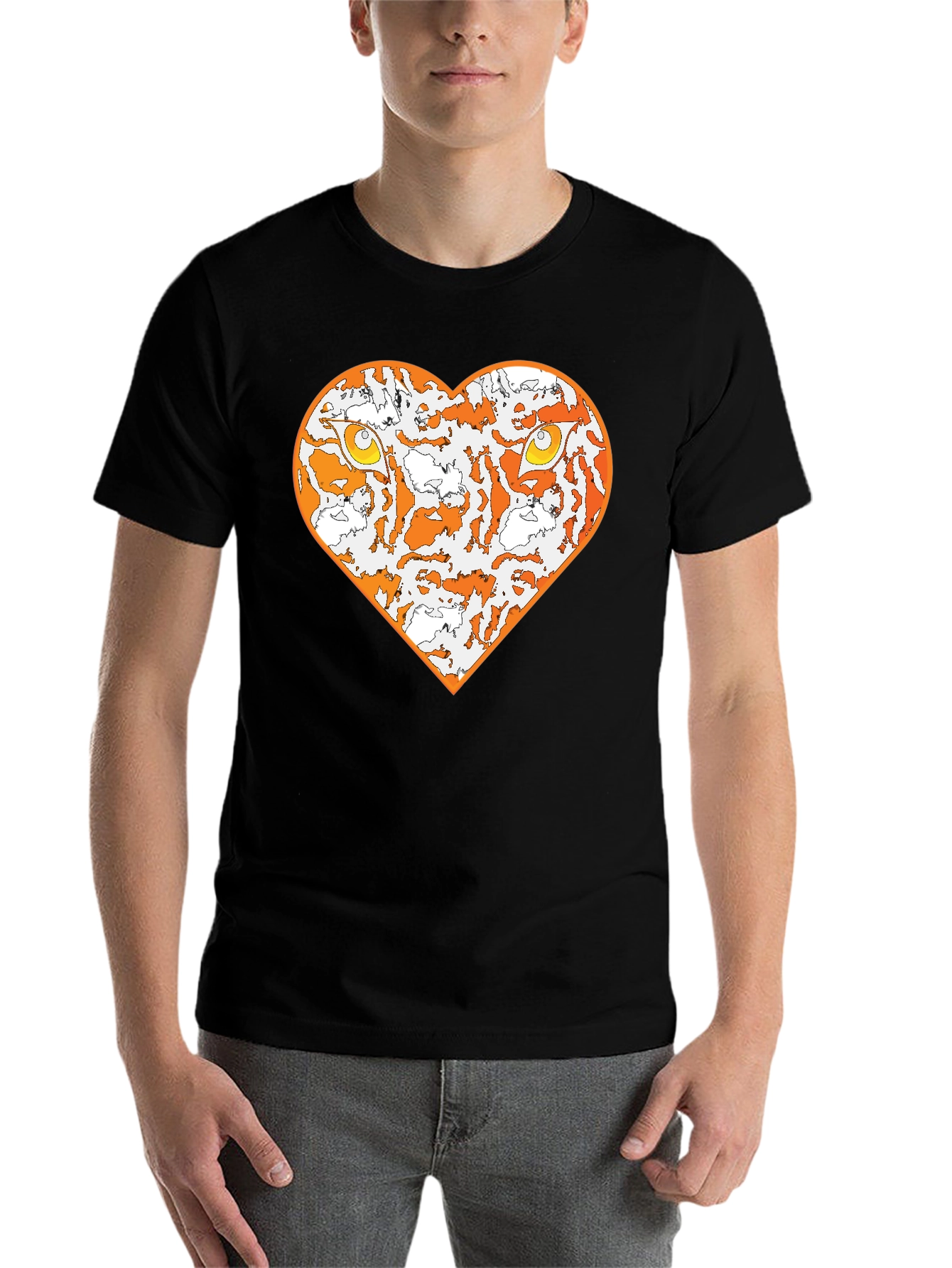 Black Tiger Heart Graphic Tee - Black view 7