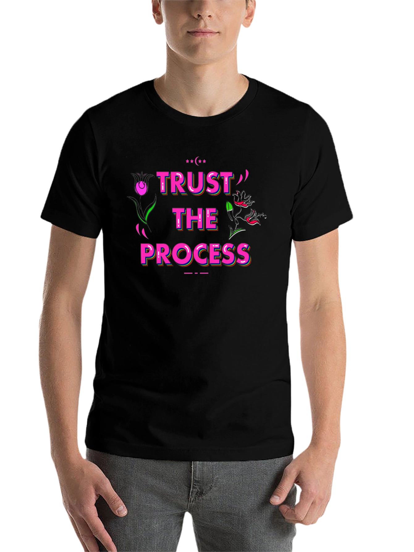 Black Trust The Process Black Graphic Tee view 7