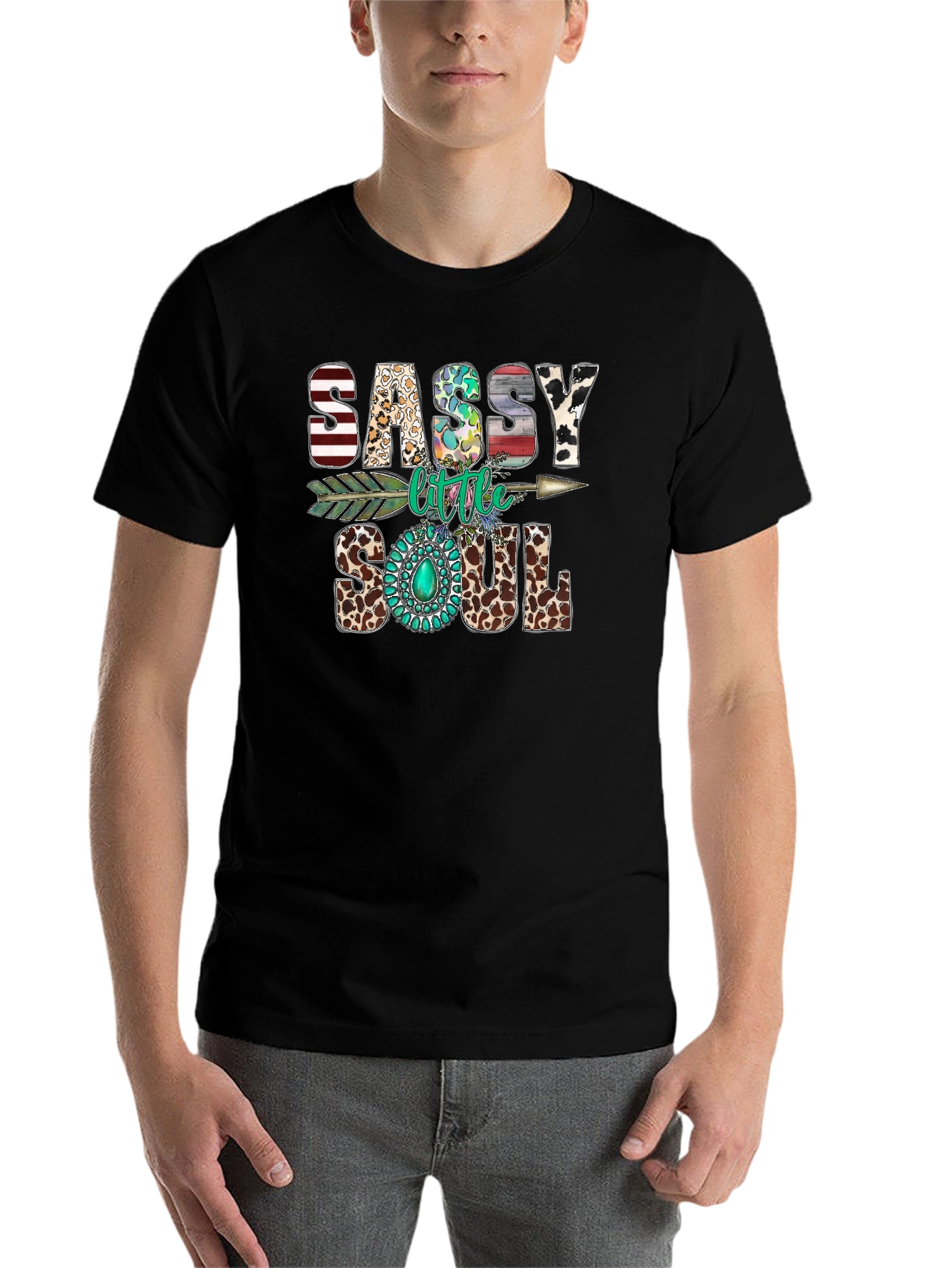 Black Sassy Little Soul Graphic T-Shirt view 7