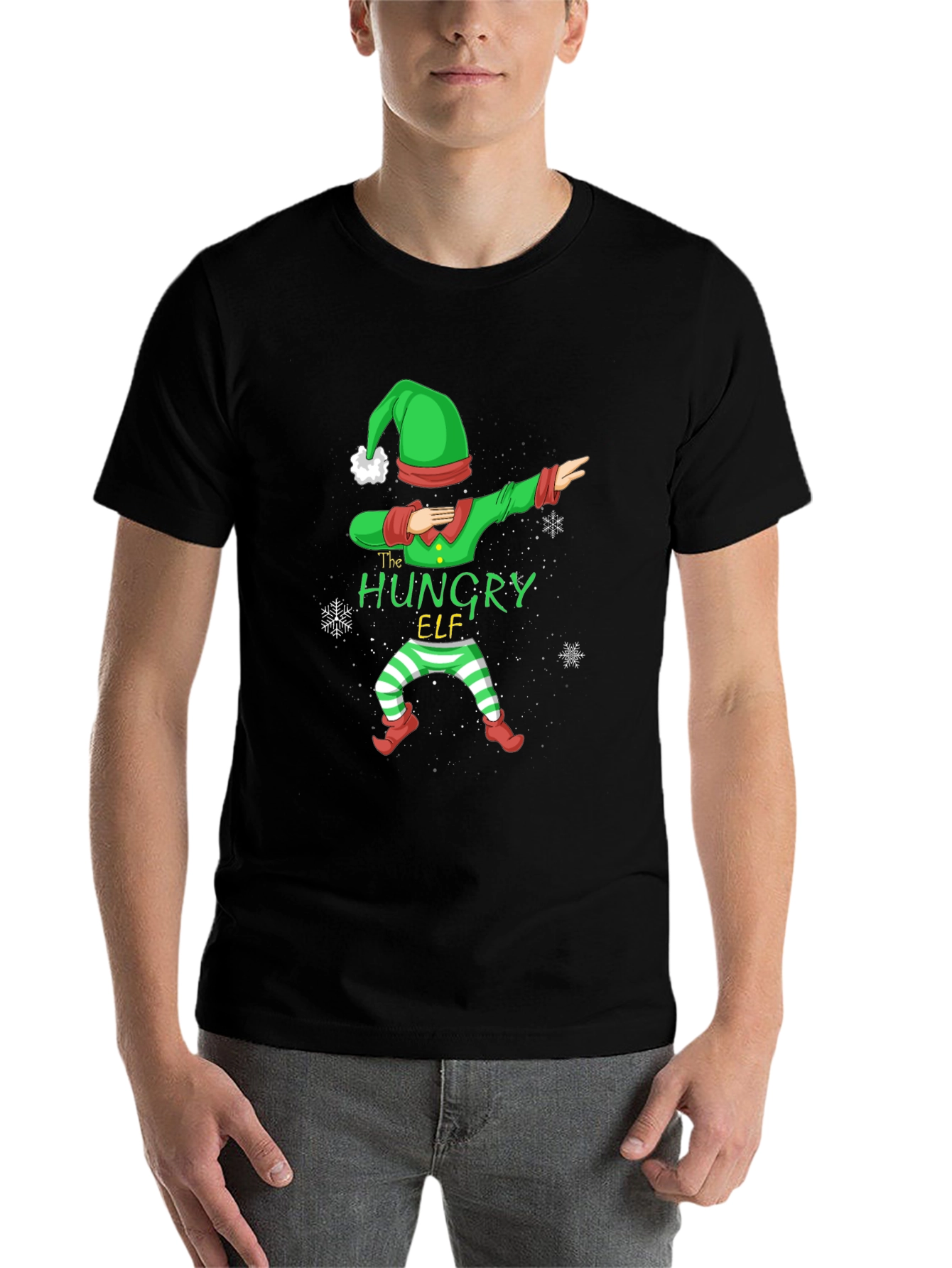 Black Hungry Elf Dab Black T-Shirt view 7