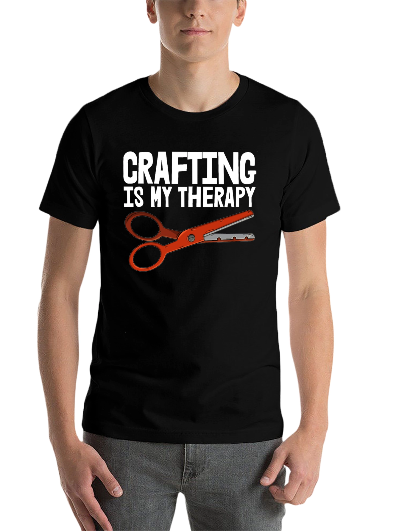 Black Crafting Therapy T-Shirt - Hobby Apparel view 7