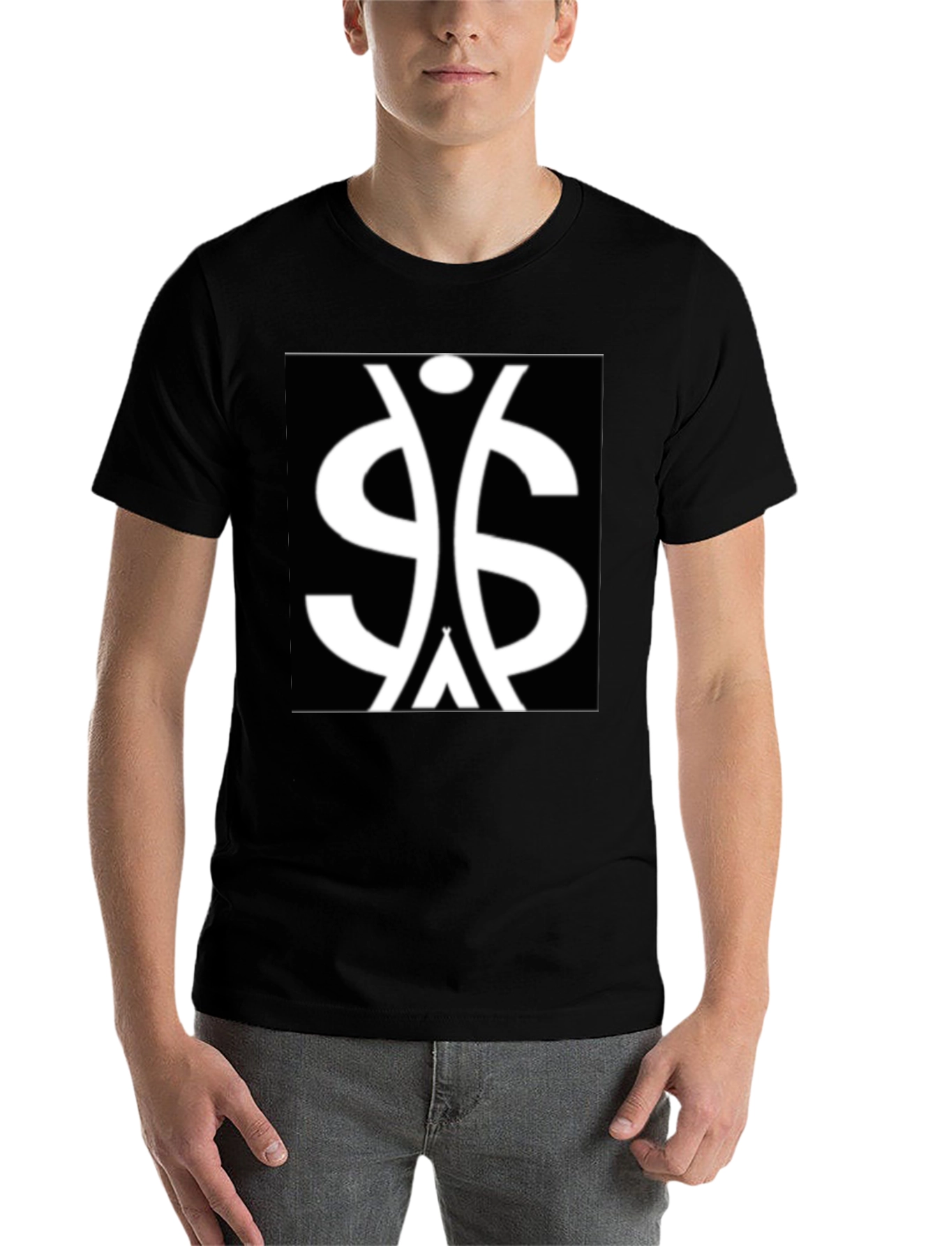 Black Symbol Graphic Tee - Black Cotton Blend view 7